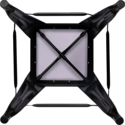 Tabourets de bar bois et métal noir empilables x4