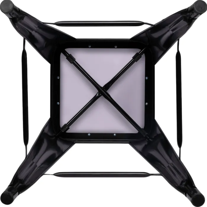 Tabourets de bar bois et métal noir empilables x4