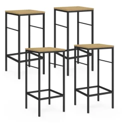 Tabourets de bar industriel métal et bois