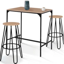 Tabourets de bar industriel bois et métal