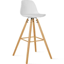 Tabourets de bar mix color gris, blanc et noir : lot de 4