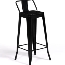 Tabourets de bar métal noir avec dossier