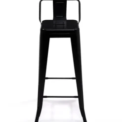 Tabourets de bar métal noir avec dossier