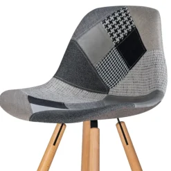 Tabourets de bar scandinaves patchworks noir, gris et blancs