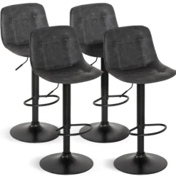 Tabourets réglables en hauteur gris