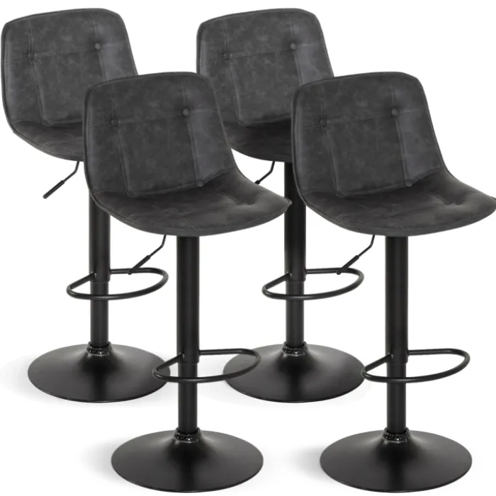 Tabourets réglables en hauteur gris