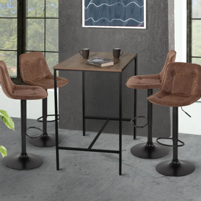 Tabourets réglables en hauteur marron