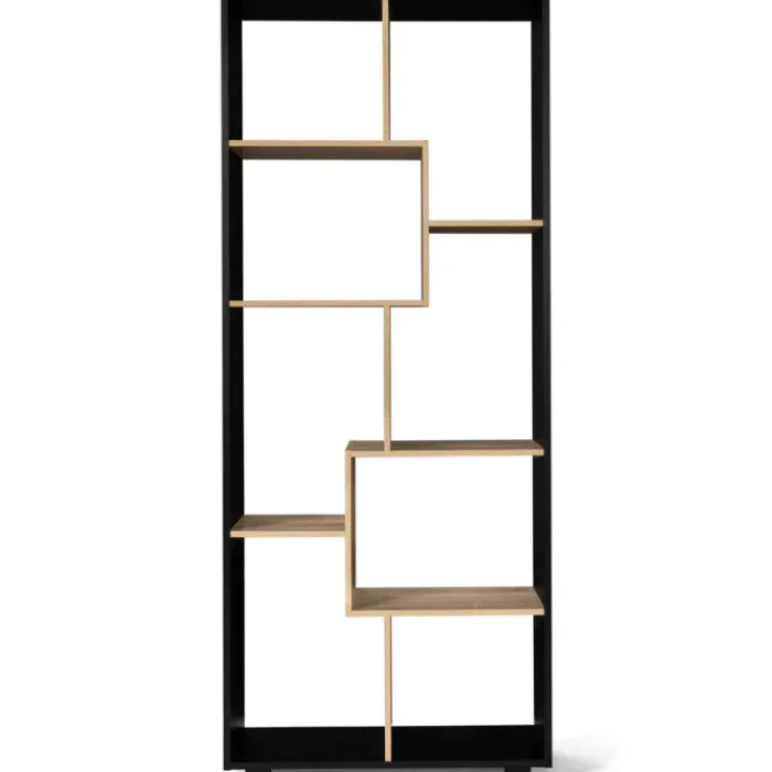 Étagère 161 cm double position bois imitation hêtre et noir