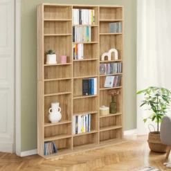 Étagère bibliothèque 30 cases modulables effet bois