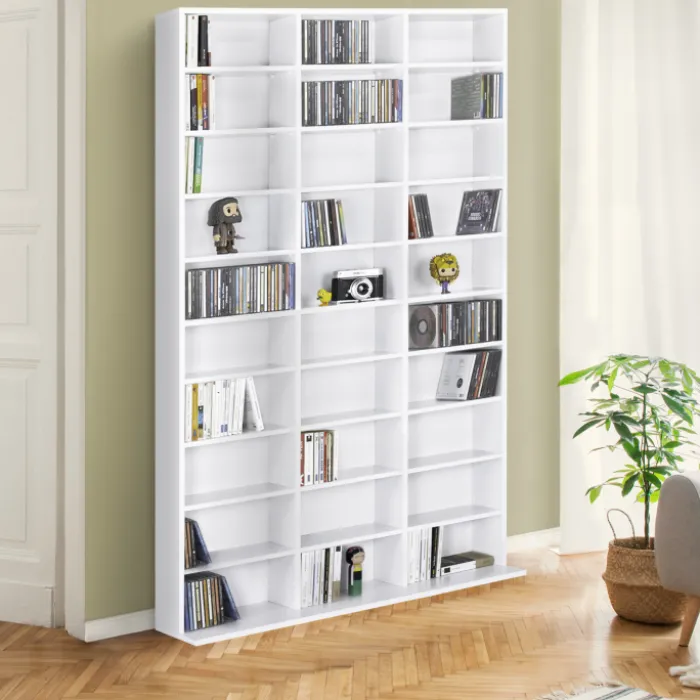 Étagère bibliothèque bois blanc 30 cases modulables