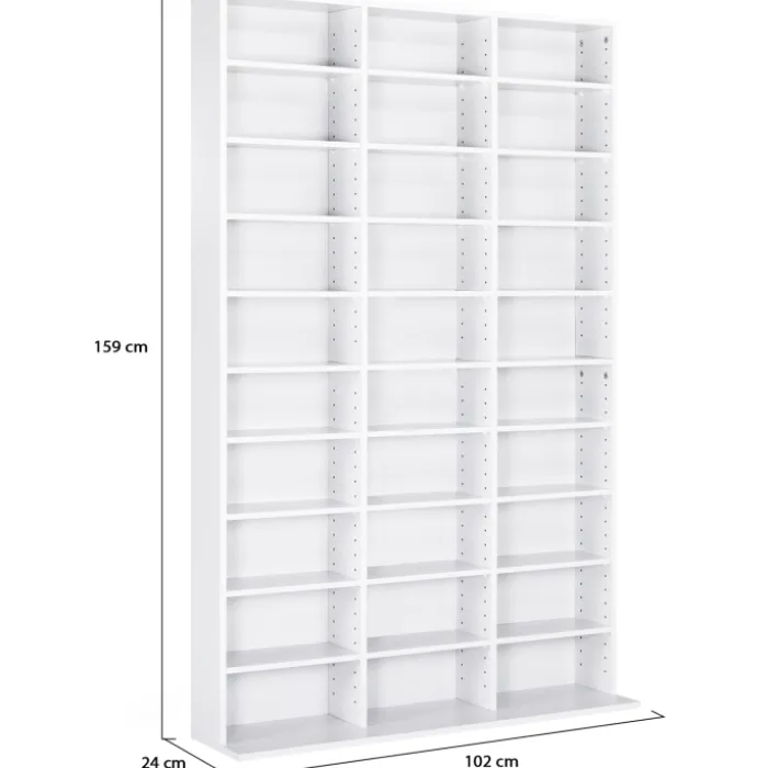 Étagère bibliothèque bois blanc 30 cases modulables