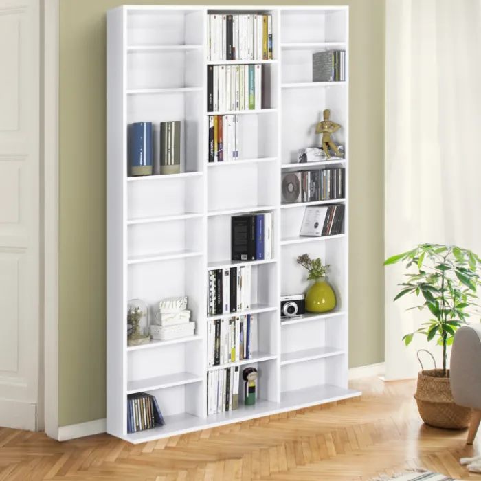 Étagère bibliothèque bois blanc 30 cases modulables