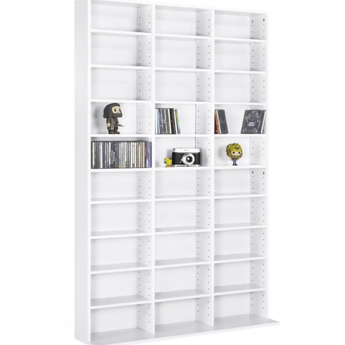 Étagère bibliothèque bois blanc 30 cases modulables