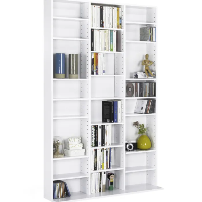 Étagère bibliothèque bois blanc 30 cases modulables