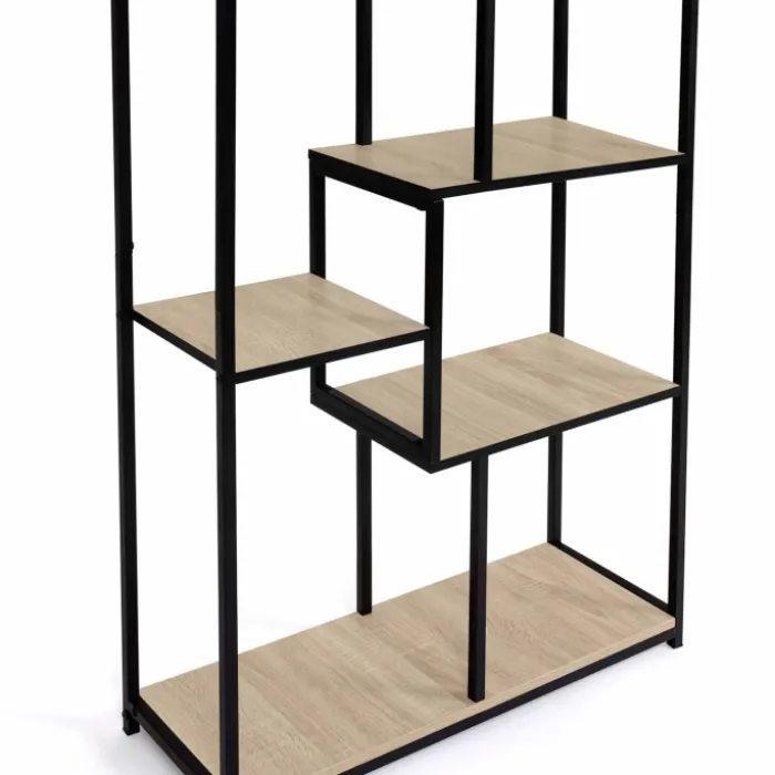 Étagère bibliothèque design industriel 161 cm 8 niveaux asymétrique