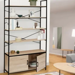 Étagère bibliothèque industrielle 170 cm