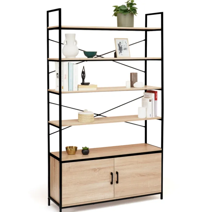 Étagère bibliothèque industrielle 170 cm