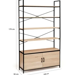 Étagère bibliothèque industrielle 170 cm