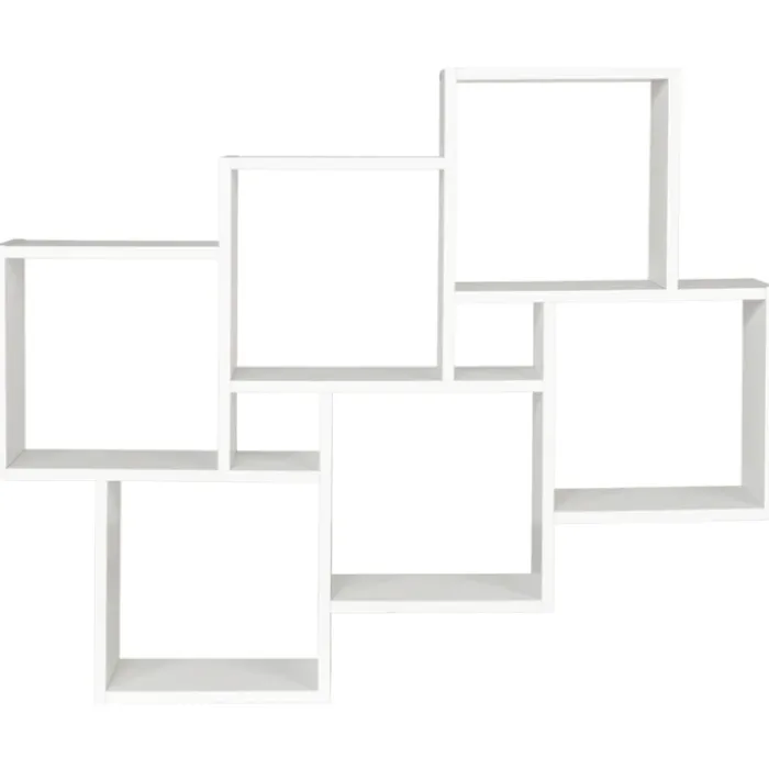Étagère blanche murale avec 8 cubes