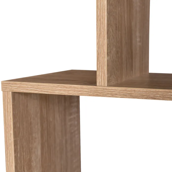 Étagère bois imitation hêtre en S 6 niveaux