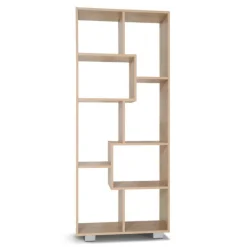 Étagère de salon moderne en bois imitation hêtre