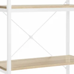 Étagère industrielle bois et métal blanc 5 niveaux