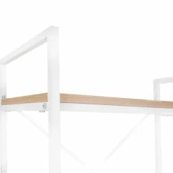 Étagère industrielle bois et métal blanc 5 niveaux