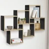Étagère murale bois et noir double position