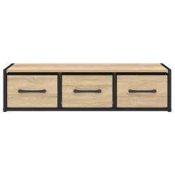 Étagère murale console d'entrée 3 tiroirs design industriel