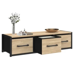 Étagère murale console d'entrée 3 tiroirs design industriel