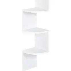 Étagère murale d’angle 5 niveaux blanche