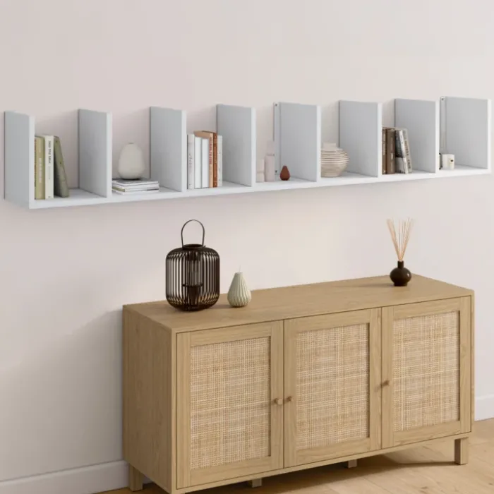 Étagère murale suspendue double position blanche 190 cm