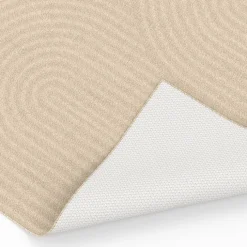 Tapis d'intérieur rectangle à motifs circulaire beige 160 x 220 cm