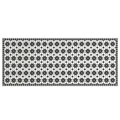 Tapis en vinyle effet mosaïque noir et blanc 66 x 160 cm
