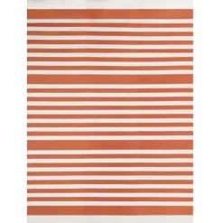 Tapis extérieur à rayures terracotta 270x370cm