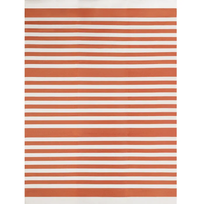 Tapis extérieur à rayures terracotta 270x370cm