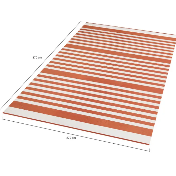 Tapis extérieur à rayures terracotta 270x370cm