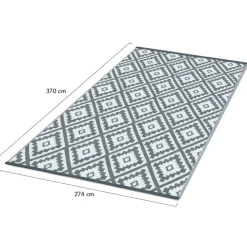 Tapis extérieur gris motifs géométriques 270 x 370 cm