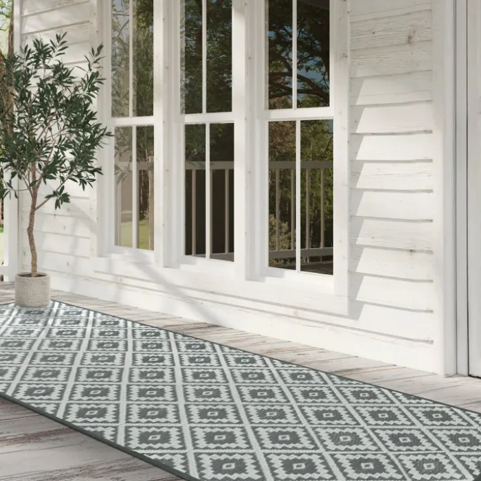 Tapis extérieur gris 80x250cm