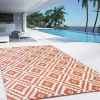 Tapis extérieur terrasse motifs géométriques terracotta et blanc 160 x 260 cm