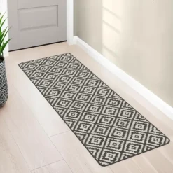 Tapis intérieur gris et blanc 60x180cm