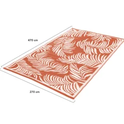 Tapis tropical d'extérieur terracotta et blanc