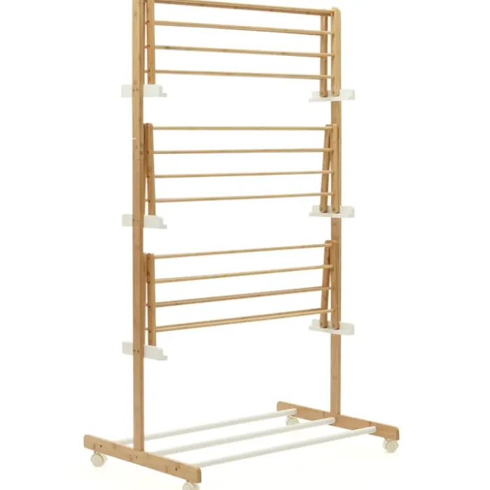 Étendoir à linge 3 niveaux en bambou