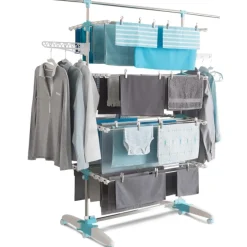 Étendoir à linge pliable avec barre télescopique