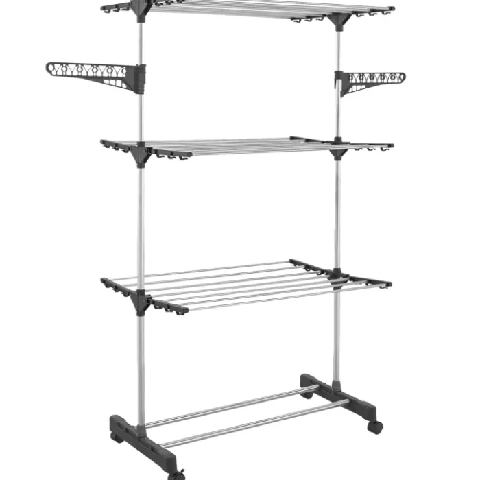Étendoir pliable avec grande capacité et 30 accessoires H.145 cm