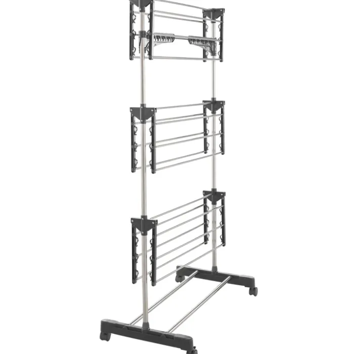 Étendoir pliable avec grande capacité et 30 accessoires H.145 cm