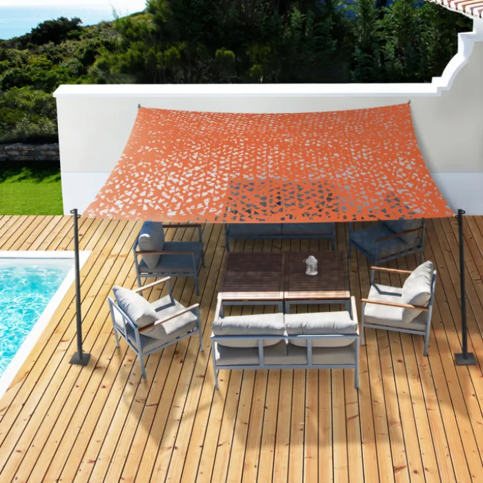 Toile ombrage terracotta camouflage rectangulaire 4x6m