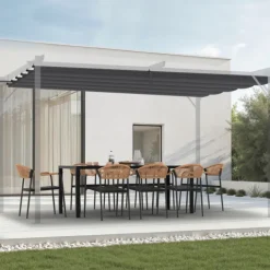 Toit rétractable de rechange gris anthracite pour pergola toit rétractable 3x4 M