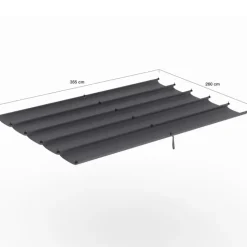 Toit rétractable de rechange gris anthracite pour pergola toit rétractable 3x4 M