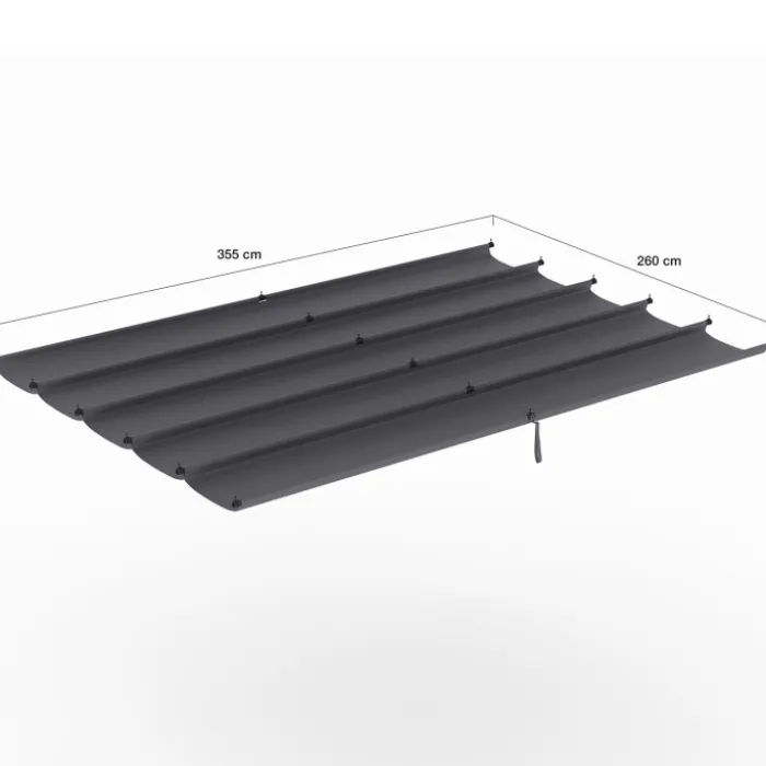 Toit rétractable de rechange gris anthracite pour pergola toit rétractable 3x4 M
